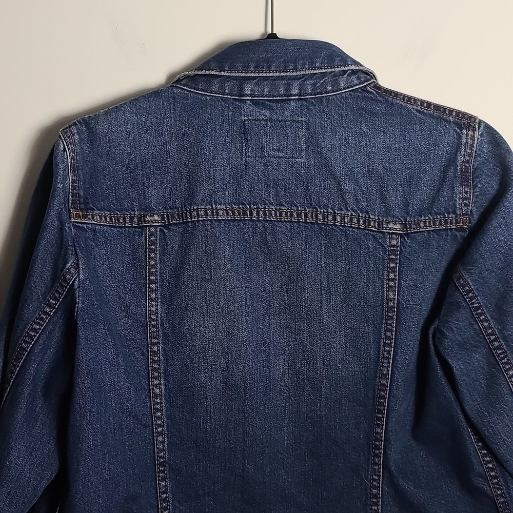 BANANA REPUBLIC Clean Classic Mediun Wash Blue Jean Jacket Size Small - Picture 15 of 16